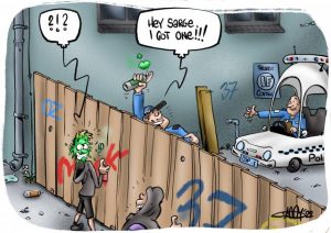 CARTOON: Graffiti artist hunt