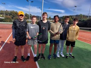 Hard fought rallies in a tough round of tennis