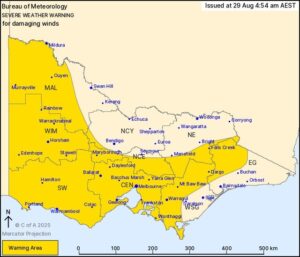 Damaging winds to rip the eastern ranges
